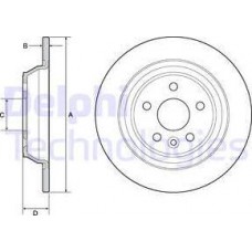 Delphi BG4804C - DELPHI гальмівний диск задн. FORD Mondeo 07- S-Max 06-