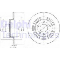 Delphi BG4279 - DELPHI OPEL диск гальм.задн.Astra J. Chevrolet Cruze 16".