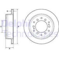 Delphi BG4747C - DELPHI TOYOTA гальмівний диск задн.Land Cruiser Prado 2.7-4.0 10-.FJ Cruiser 06-