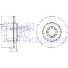 Delphi BG3416 - DELPHI VW диск гальмівний задній T4 1-96-