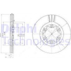 Delphi BG3809 - DELPHI FORD Гальмівний диск RANGER ER. EQ. R_ 2.5 TD 4x4 02-06. MAZDA B-SERIE UN 2.5 TD 4WD 99-06