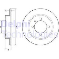 Delphi BG3203 - DELPHI MITSUBISHI гальмівний диск задн.Carisma 95-.Space Star 98-.Volvo S40.V40