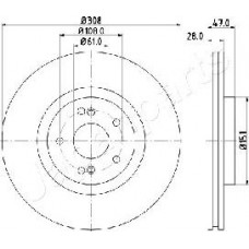 Japanparts DI-0703 - JAPANPARTS RENAULT диск гальм. передн.Laguna 01-