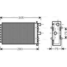 Ava Quality Cooling VNA6239 - Радиатор отопителя салона VW T4 дополнительный VNA6239 AVA