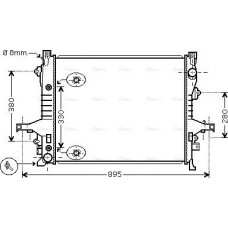 Ava Quality Cooling VO2133 - Радиатор охлаждения двигателя Volvo XC90 I 02>13 VO2133 AVA