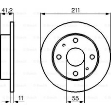 BOSCH 0986479119 - BOSCH диск гальм. передн. DAIHATSU CUORE