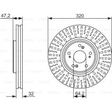 BOSCH 0986479741 - Диск тормозной HONDA ACCORD IX. TOURER CU 2.4 I-VTEC 08- передн. пр-во Bosch