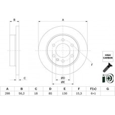 BOSCH 0986479H07 - BOSCH DB Диск гальмівний задній PRO покриття.  carbon SPRINTER 3.5-t