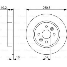 BOSCH 0986479S85 - BOSCH KIA диск гальмівний задній Shuma 1.5-1.8 97-