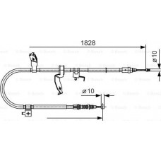 BOSCH 1987482053 - Гальмівний трос ручник 1828mm MAZDA 5 LH 1.8-2.0 05-10