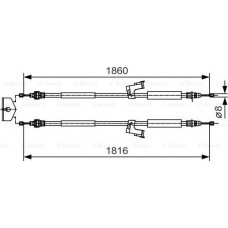 BOSCH 1987482019 - BOSCH  VOLVO трос ручного гальма C30. C70 II. V40