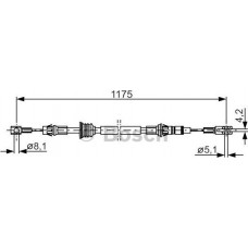 BOSCH 1987482012 - BOSCH RENAULT трос ручного гальма Master 98- передній