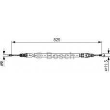 BOSCH 1987482372 - BOSCH трос ручного гальма лів.-прав. CITROEN C4 II