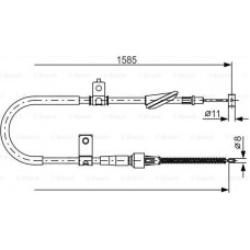 BOSCH 1987482257 - BOSCH SUZUKI трос ручного гальма лів. Liana 02-