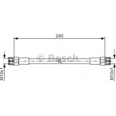 BOSCH 1987476224 - BOSCH VW гальмівний шланг задній GOLF. JETTA. PASSAT -88 AUDI 100 -91. A80 -89