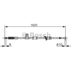 BOSCH 1987477893 - BOSCH VOLVO трос ручного гальма 1615-1470 мм S40 00-