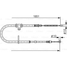 BOSCH 1987477862 - BOSCH MITSUBISHI трос ручного гальма задн. лів. Galant -04.