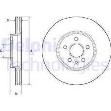 Delphi BG9184C - DELPHI FORD диск гальмівний передн MONDEO V Turnier 14-