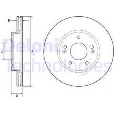 Delphi BG4955C - DELPHI KIA Гальмівний диск передн. NIRO I. HYUNDAI IONIQ