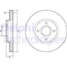 Delphi BG4569 - DELPHI FORD диск гальмів.передн.Fiesta VI.B-Max.Transit Courier 12-