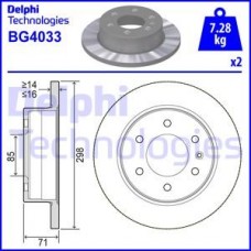 Delphi BG4033 - DELPHI DB диск гальм. задн.Sprinter 06- 29816