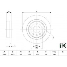 BOSCH 0986479F83 - BOSCH диск гальм. задн. OPEL INSIGNIA 17-