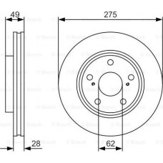 BOSCH 0986479R58 - Диск гальмівний LEXUS-TOYOTA ES300-Avalon-Avensis-Camry-Previa F 2.2-3.0 96-05 PR2