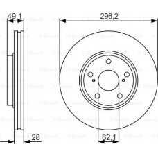 BOSCH 0986479R28 - BOSCH диск гальм. передн. LEXUS RX