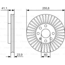 BOSCH 0986479R76 - BOSCH диск гальмівний перед. вентил. OPEL Astra G 25624