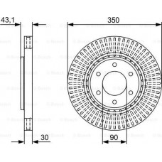 BOSCH 0986479V51 - Диск гальмівний NISSAN-INFINITI Armada-Titan-QX56 F 5.6 03-10 - кр. 1 шт