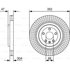 BOSCH 0986479W53 - Диски гальмівні передні 352мм. комплект Bosch для Ford Explorer з 11-