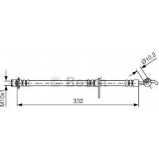 BOSCH 1987481654 - Гальмівний шланг TOYOTA Auris E15-Avensis T27 RL 1.6-2.2 07>>