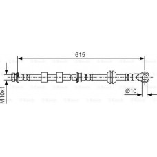 BOSCH 1987481088 - BOSCH MITSUBISHI шланг гальмівний передн.прав.Lancer 08-