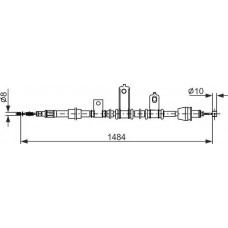 BOSCH 1987482920 - BOSCH  KIA трос ручн.гальма лів.барабан! Picanto 04-