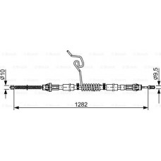 BOSCH 1987482462 - BOSCH FORD трос ручного гальма прав. Transit 2.0-2.4DI 00-