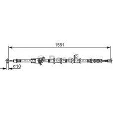 BOSCH 1987482400 - BOSCH  трос ручного гальма прав. MITSUBISHI Space Star 00-