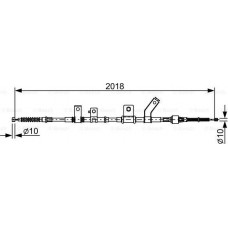 BOSCH 1987482516 - BOSCH MITSUBISHI трос ручн.гальма прав.L200 05-