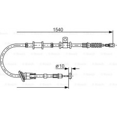 BOSCH 1987482065 - BOSCH MITSUBISHI трос ручного гальма прав. Space Star 98-