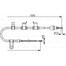 BOSCH 1987482072 - BOSCH HYUNDAI трос гальмівний прав. без ABS Getz