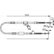 BOSCH 1987482159 - BOSCH TOYOTA трос ручного гальма AVENSIS 00- прав. диск