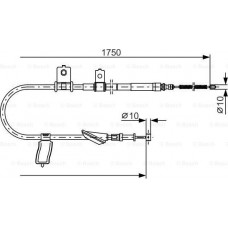 BOSCH 1987482351 - BOSCH трос ручного гальм. прав. SUBARU LEGACY -09