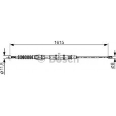 BOSCH 1987482328 - BOSCH VW трос ручного гальма задн. прав.-лів. Caddy III 4motion 08-. SKODA SuperB 08-