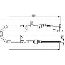 BOSCH 1987482258 - BOSCH SUZUKI трос ручного гальма прав. Liana 02-