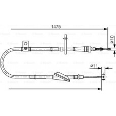 BOSCH 1987482211 - Тросовий привод, стоянкове гальмо