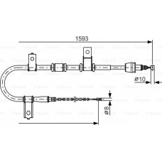 BOSCH 1987482224 - BOSCH HYUNDAI трос ручн.гальма лів.Getz 02- диск з ABS