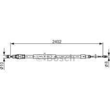 BOSCH 1987482276 - BOSCH трос гальмівний задній пр-лів.  CITROEN Berlingo 08-