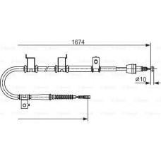 BOSCH 1987482714 - BOSCH HYUNDAI трос ручного гальма задній правий i30 07-