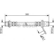 BOSCH 1987476161 - BOSCH TOYOTA шланг гальмівний задн. лів. Avensis -00