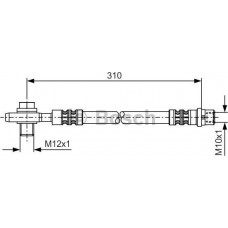 BOSCH 1987476308 - BOSCH  VW шланг гальмівний задн. Passat 96- AUDI A6 97-