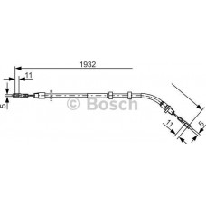 BOSCH 1987477904 - BOSCH DB трос ручного гальма M-KLASA 98- прав.